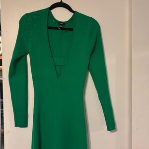 AFRM Green Plunge Neck Maxi